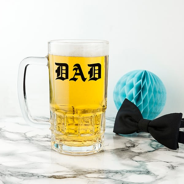 Medieval Text Monogram Beer Glass Tankard