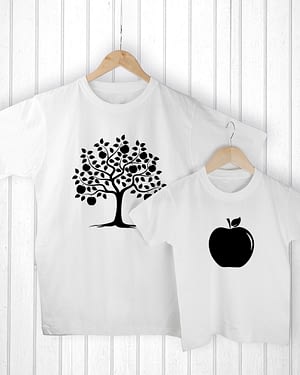 Personalised Daddy and Me Apple White T-Shirts