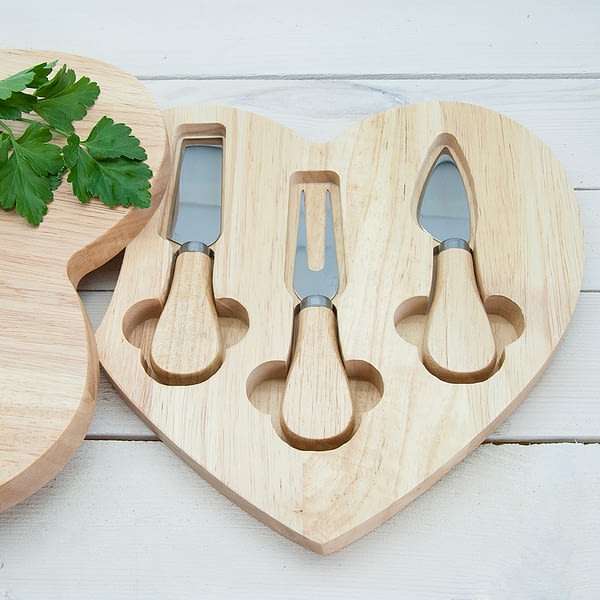 Engraved My Sunshine Oak Heart Cheese Board