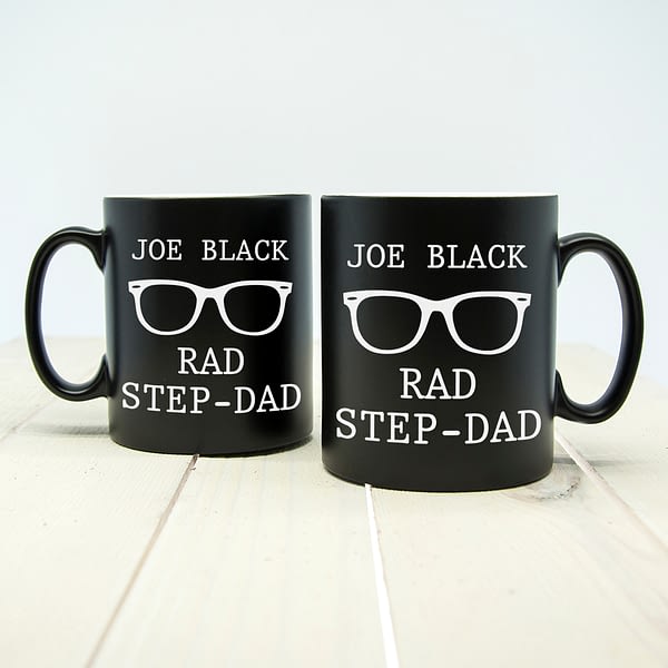 Rad Step Dad Black Matte Mug