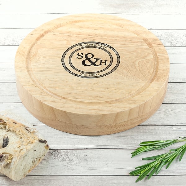 Monogram Couple Cheese Board Set