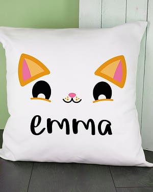 Personalised Cute Kitten Eyes Cushion Cover