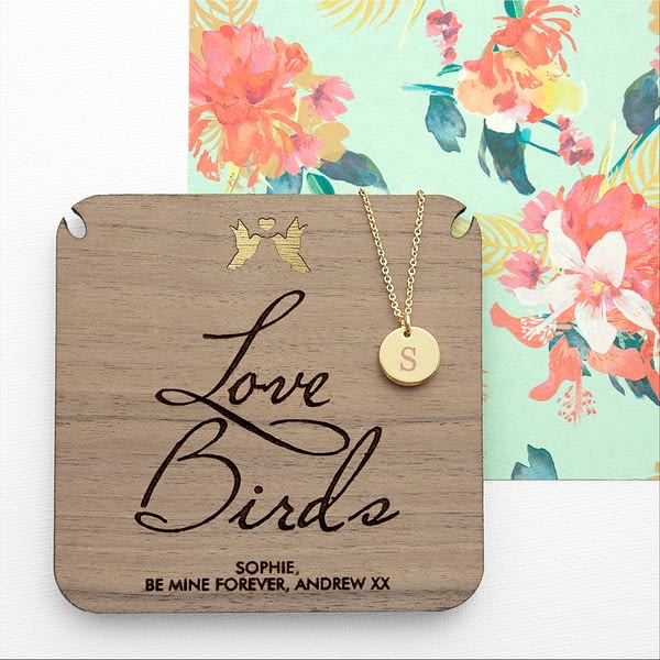 Personalised Love Birds Necklace & Keepsake