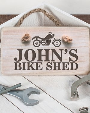 Personalised Wooden Bike Shed Sign