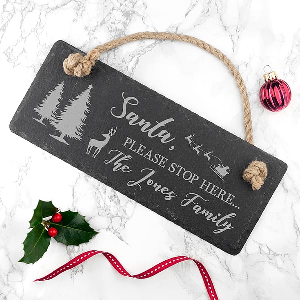 Personalised We Believe Slate Hanging Sign