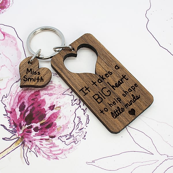 It Takes A Big Heart To Shape Little Minds Personalised Teachers Keyring