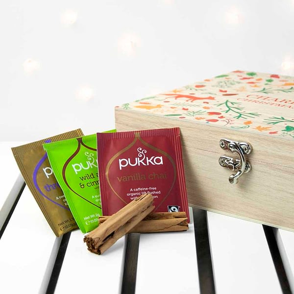 Personalised Festive Woodland Christmas Tea Box