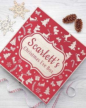 Personalised Christmas Eve Box With Festive Pattern