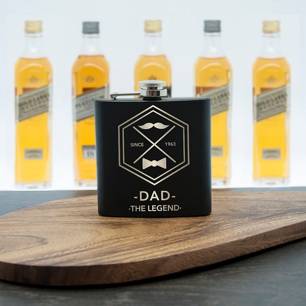 Legend Dad's Black Hip Flask