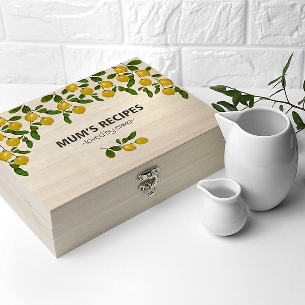 Personalised Lemon Grove Recipe Box