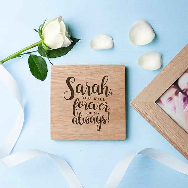 Personalised Forever My Always Oak Photo Cube