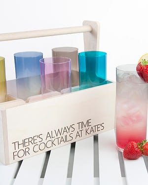 Personalised LSA Coloured Cocktail Highball Trug