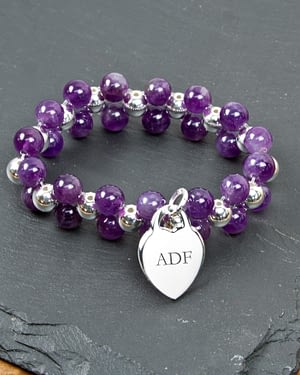 Personalised Amethyst Harmony Bracelet