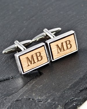 Rectangle Wooden Cufflinks