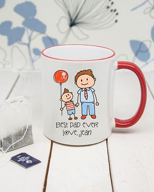 I Love My Dad Personalised Kid's ArtworkÂ Coloured Mug