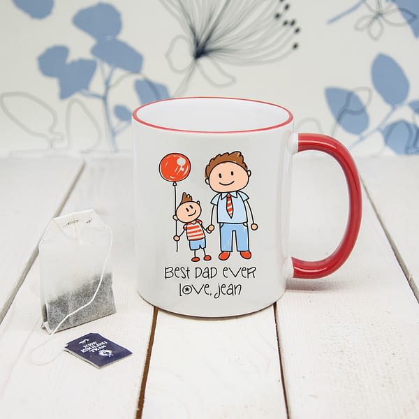 I Love My Dad Personalised Kid's ArtworkÂ Coloured Mug