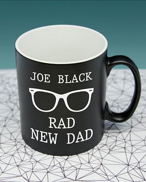 Rad New Dad Black Matte Mug