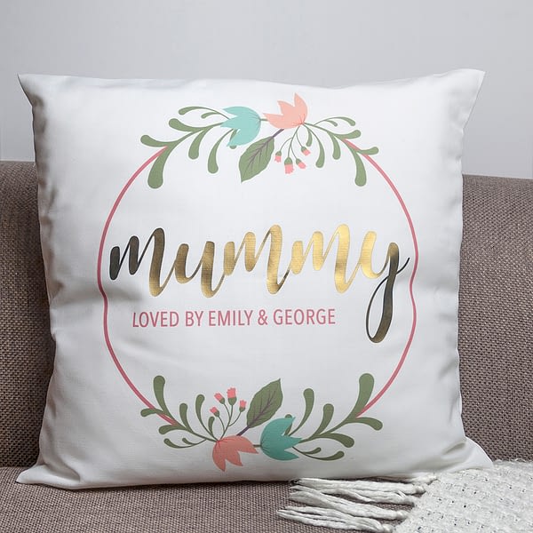 Personalised Floral Wreath Cushion Cover