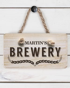 Personalised Wooden Home Brewery Sign