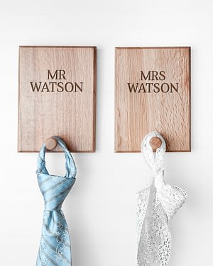 Personalised Classic Couples Peg Hook