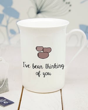 Personalised I've Bean Thinking Of You Bone China Mug