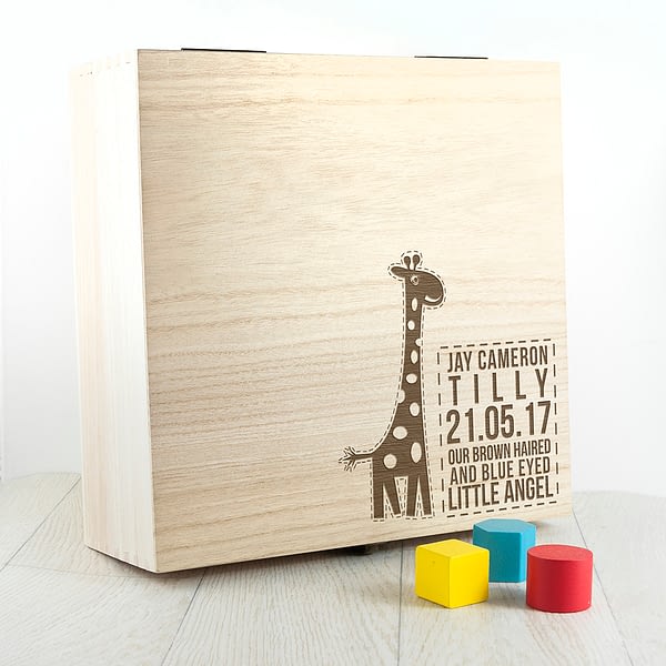 Personalised Baby Giraffe Keepsake Box