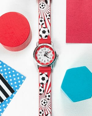 Kids Personalised Red Football Watch