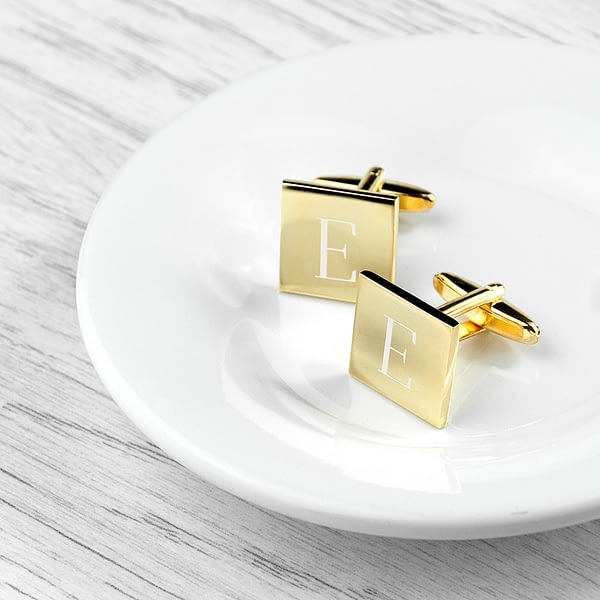 Personalised Square Gold Plated Cufflinks