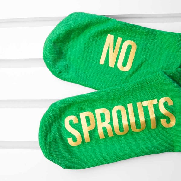 Personalised Sprout Green and Canary Yellow Christmas Day Socks