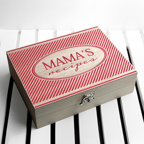 Personalised Retro Stripe Recipe Box