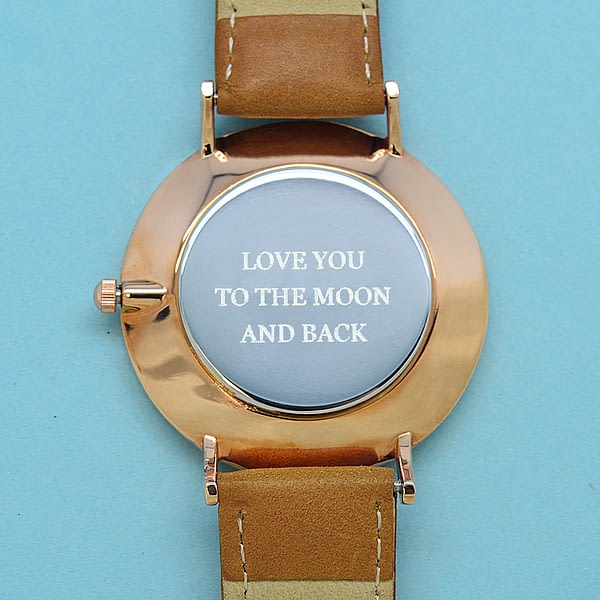 Modern - Vintage Personalised Leather Watch in Camel