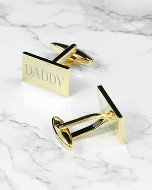 Personalised Rectangle Gold Plated Cufflinks