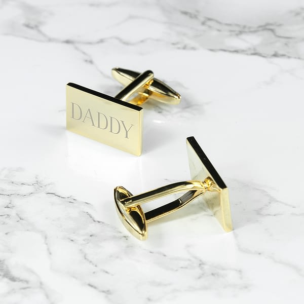 Personalised Rectangle Gold Plated Cufflinks