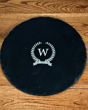 Initial Of Honour Round Slate Cheese Board