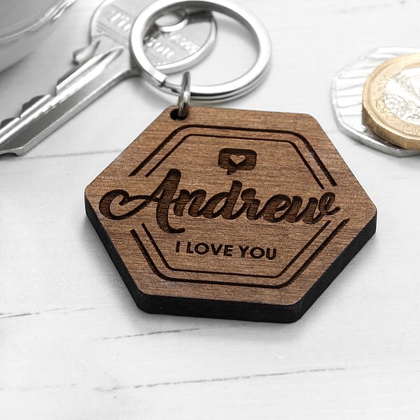 Personalised 'I Love You' Engraved Keyring