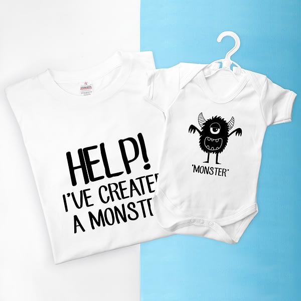 Personalised Daddy and Me Little Monster Set