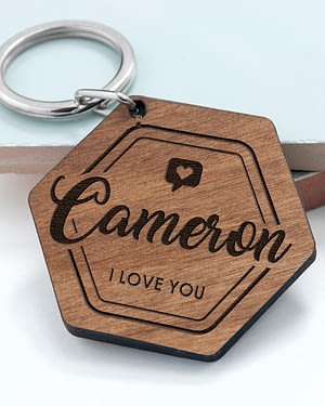 Personalised 'I Love You' Engraved Keyring