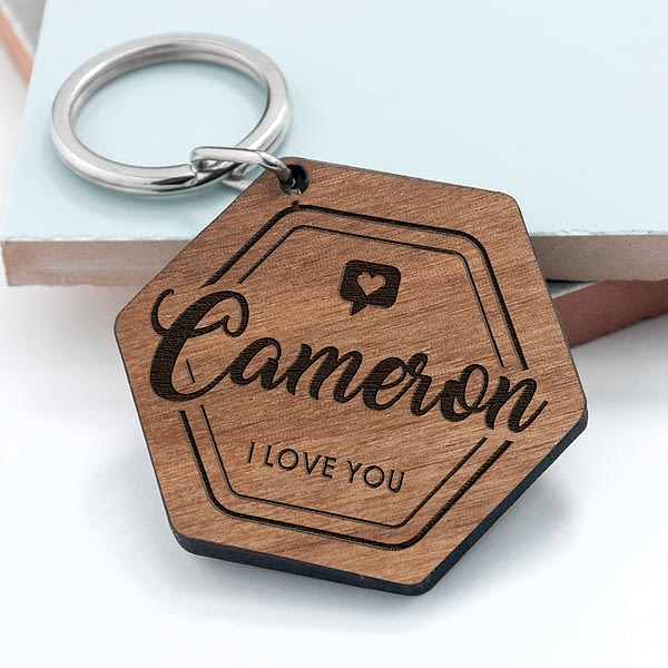 Personalised 'I Love You' Engraved Keyring