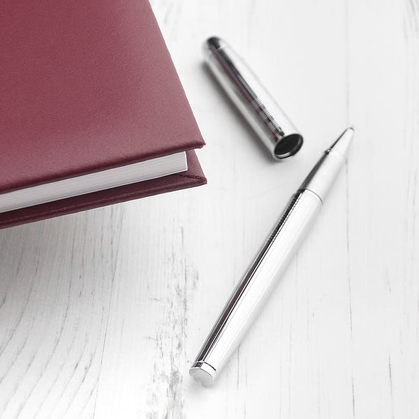 Personalised Burgundy Leather Visitors Book