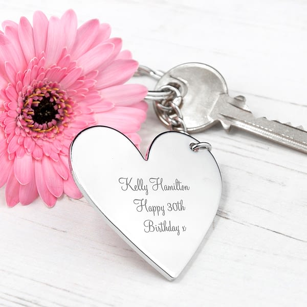 Personalised Heart Key Ring