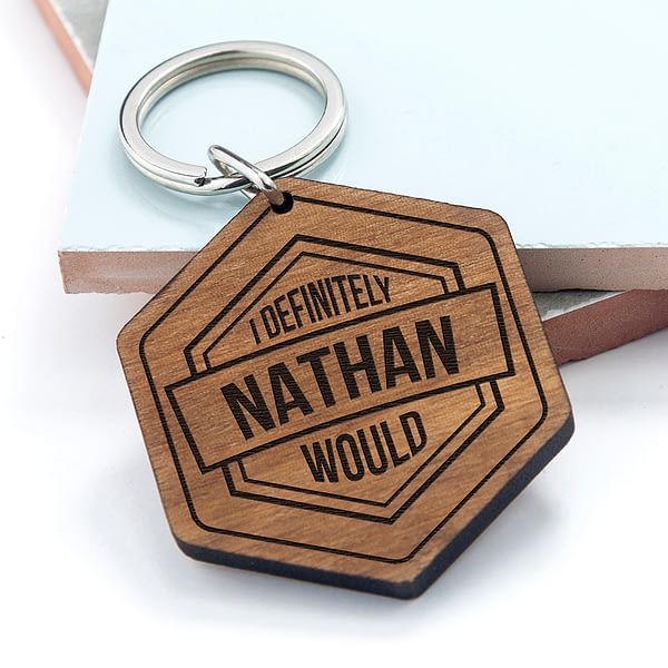 Personalised Cheeky Message Engraved Keyring