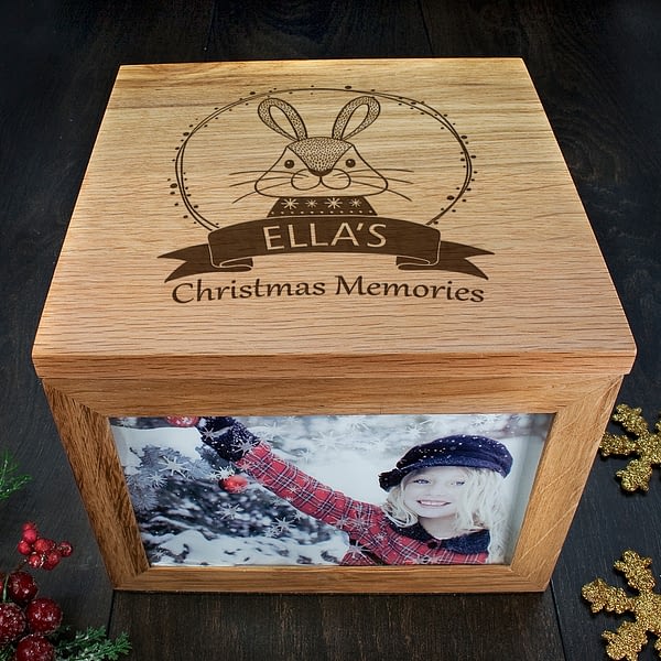 Personalised Woodland Rabbit Christmas Memory Box