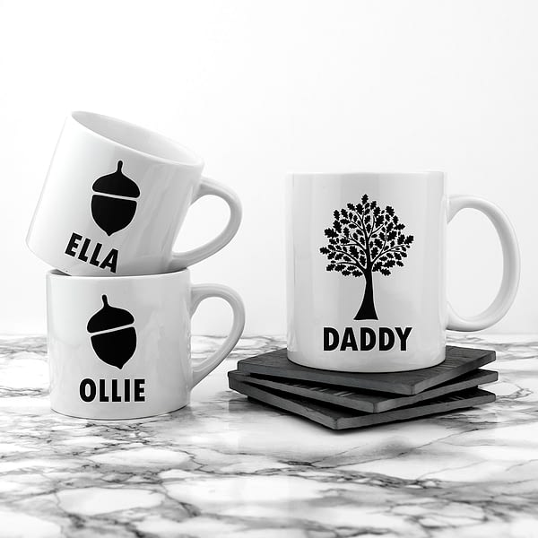 Personalised Daddy & Me Acorn Mugs