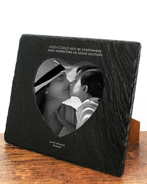 God Made Mothers Heart Slate Photoframe