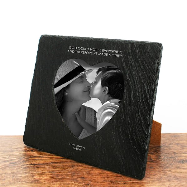 God Made Mothers Heart Slate Photoframe