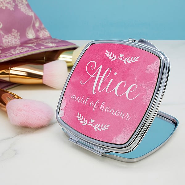 Personalised Wedding-Glam Compact Mirrors - Square