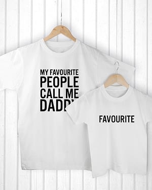 Personalised Daddy and Me Favourite People White T-Shirts