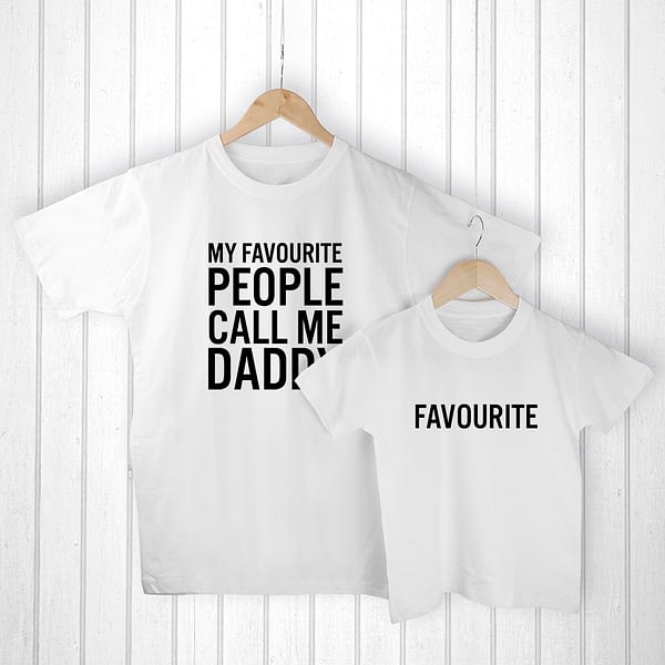 Personalised Daddy and Me Favourite People White T-Shirts