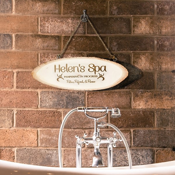 Personalised Relaxing Spa Wooden Sign