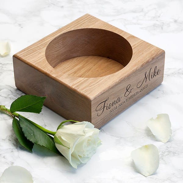 Personalised Solid Oak Champagne Holder